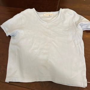 VINTAGE blue ribbed t shirt (almost like sweater material)